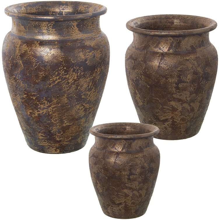 Ivy Bronx 3 Piece Ashien Brown Ceramic Floor Vase Wayfair.co.uk
